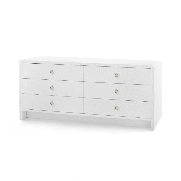 villa and house bryant linen extra wide large 6 drawer white