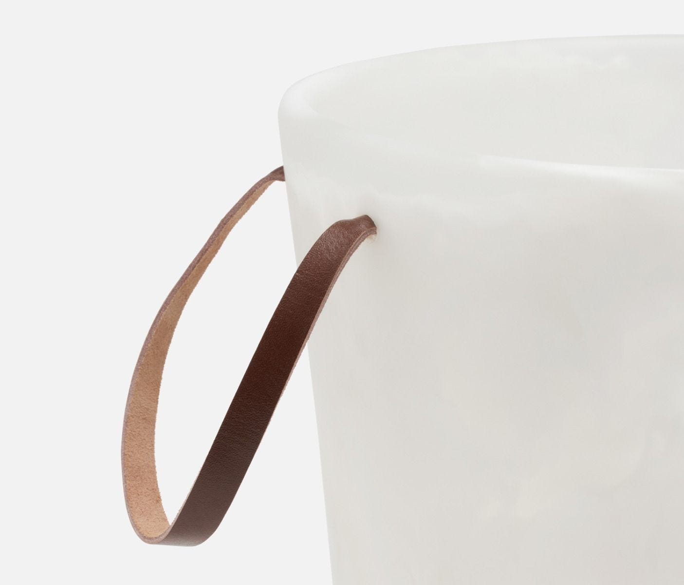 wesley white swirled ice bucket white handle