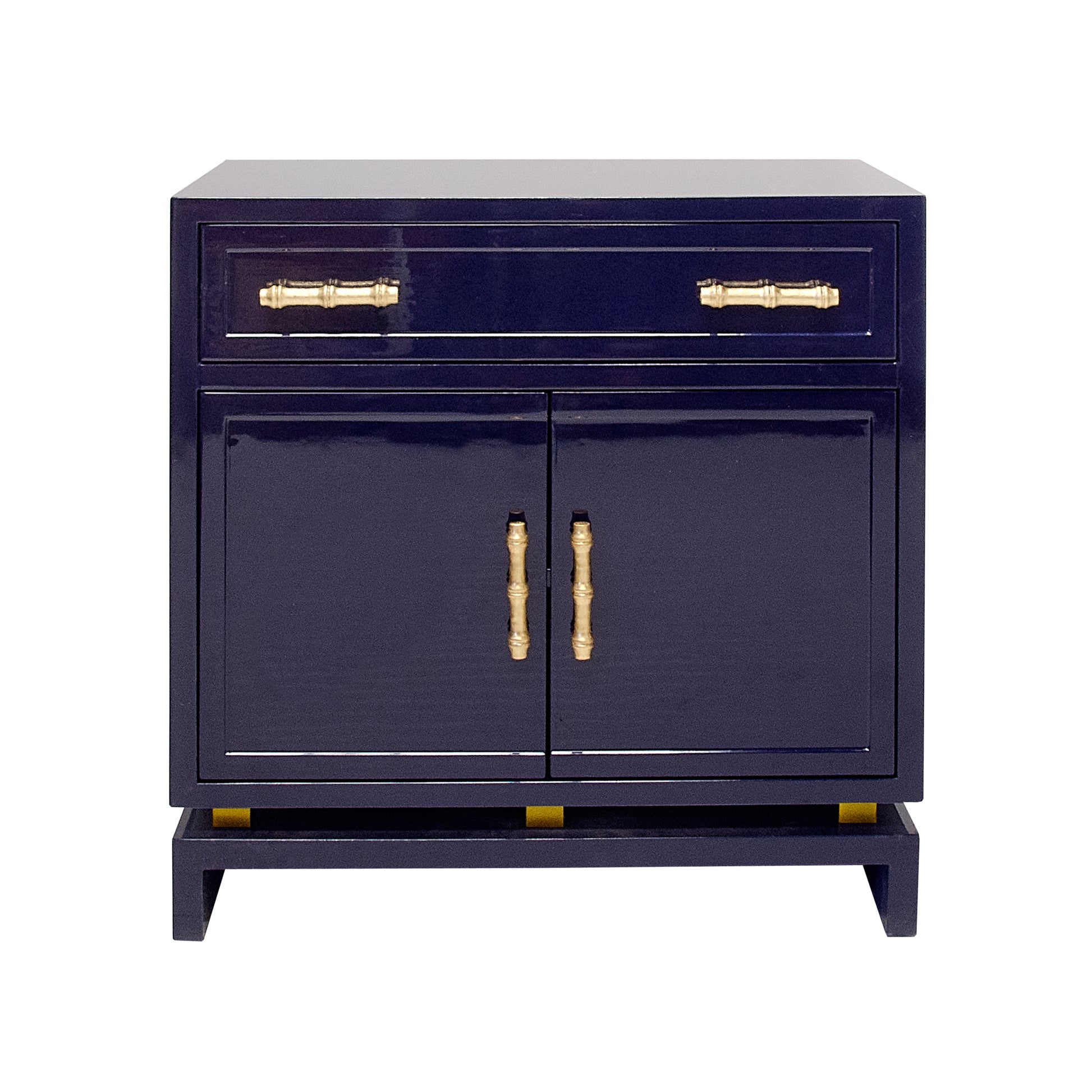 worlds away marcus cabinet navy lacquer doors drawer