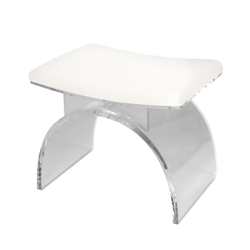 worlds away marlowe stool white linen seating acrylic