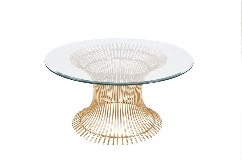 worlds away powell 30 coffee table gold leaf round beveled glass top
