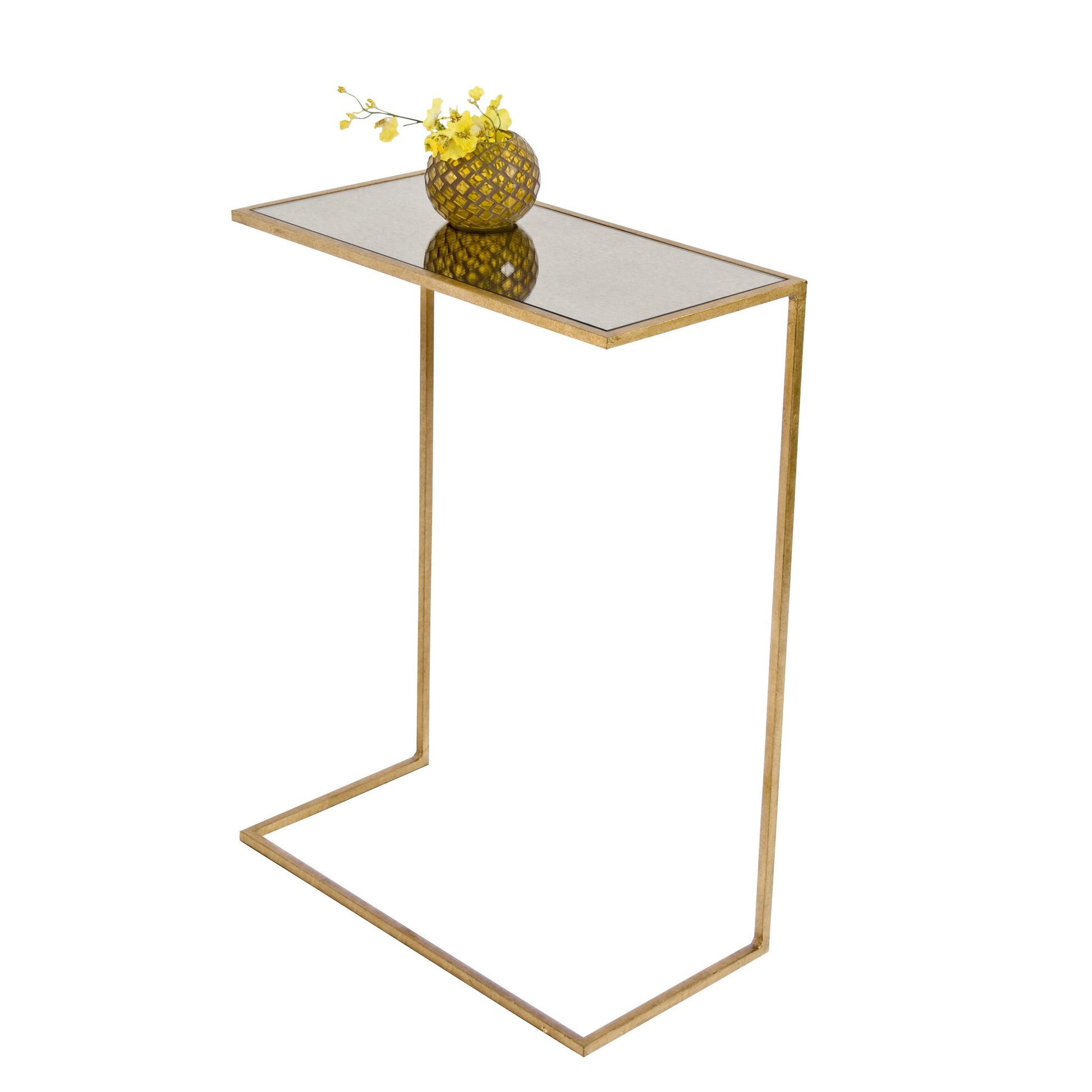 worlds away RICO antique mirror cigar side table gold leaf