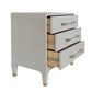 worlds away amber side table dove gray drawers open