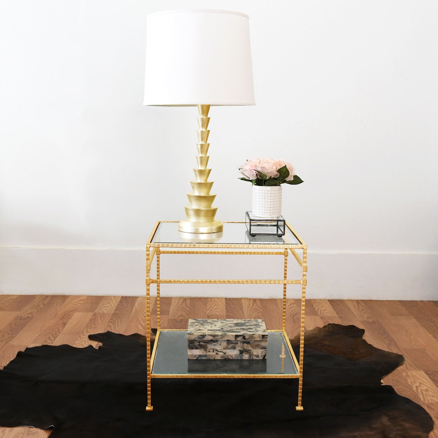 worlds away amos side table gold leaf
