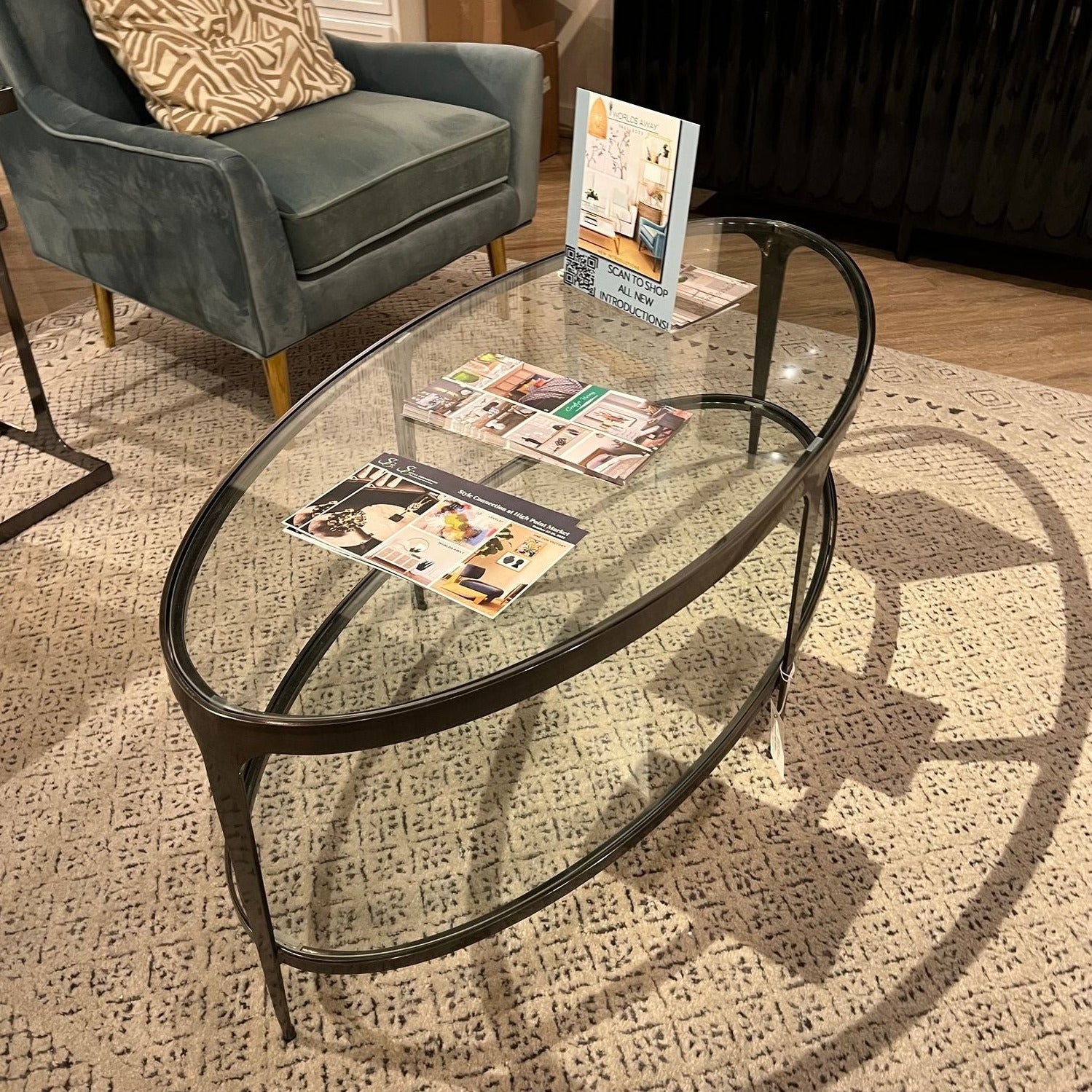 Worlds Away Brando Oval Coffee Table Gunmetal – CLAYTON GRAY HOME