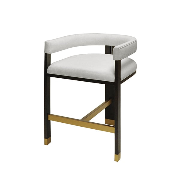 cruise counter stool worlds away wood frame white linen cushion 