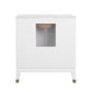 Larson Vanity Matte White Lacquer and Marble
