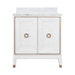Larson Vanity Matte White Lacquer and Marble