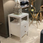 worlds away Roscoe white side table showroom drawers storage