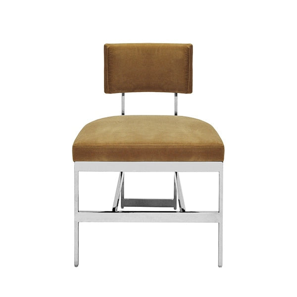 worlds away shaw chair camel and nickel front