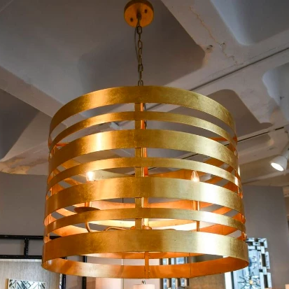 worlds away turner pendant gold leaf metal striped lighting on TURNER G market