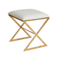 Worlds Away X Stool in Gold Leaf with White Faux Ostrich Top