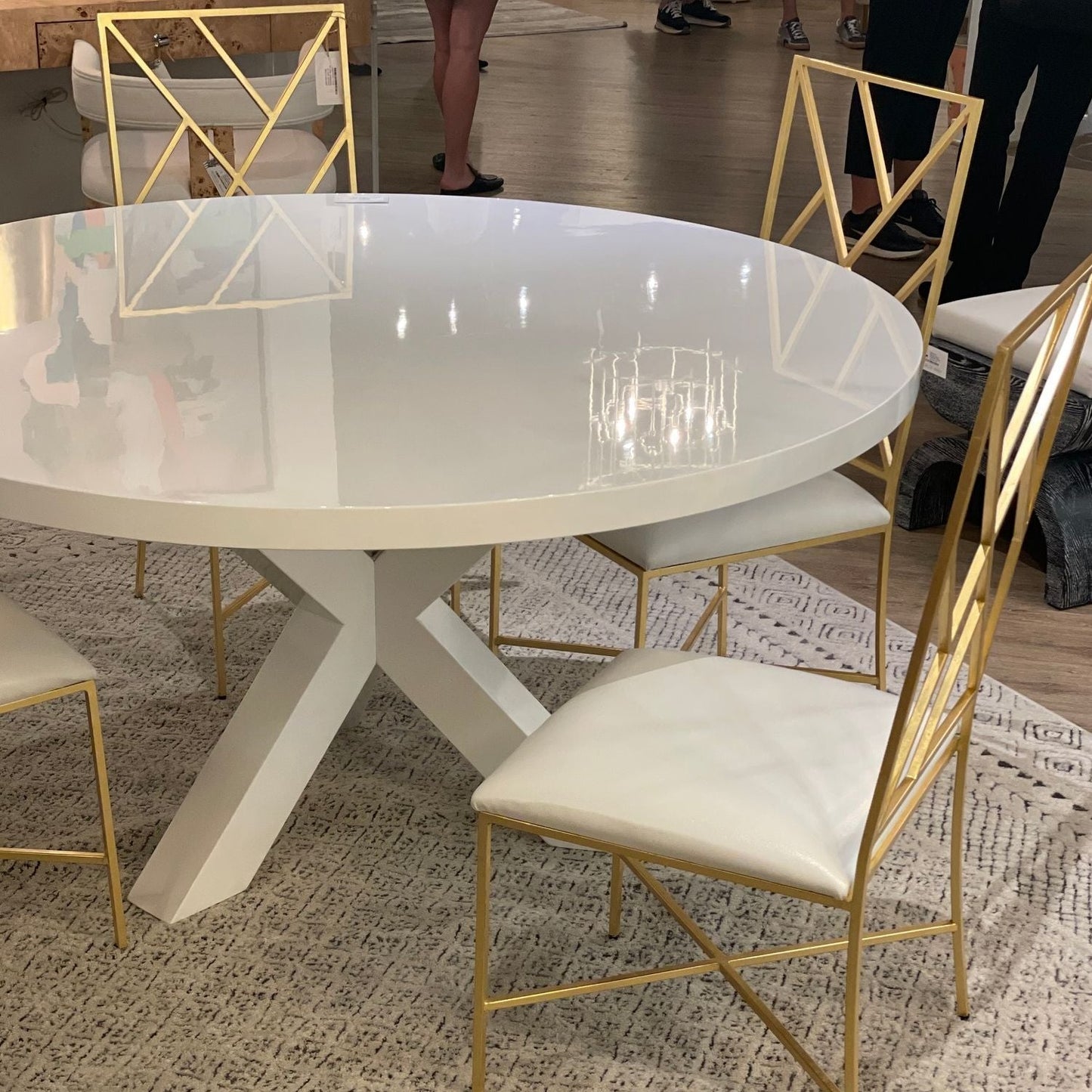 worlds away greer dining table styled